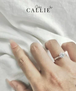 Alternative view of N278 - Nhẫn bạc Callie Silver 1 viên chủ 6 chấu