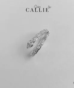 N279 - Nhẫn bạc Callie Silver đính đá xoắn dạng rắn