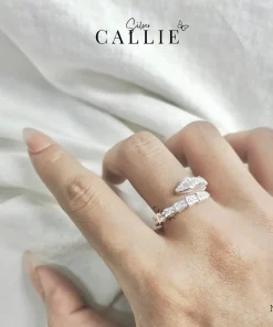 Alternative view of N279 - Nhẫn bạc Callie Silver đính đá xoắn dạng rắn