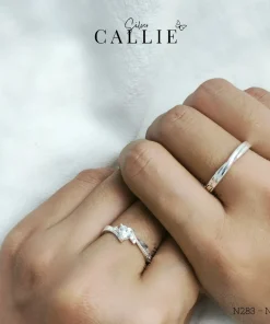 Alternative view of N283 - N284 - Nhẫn bạc đôi Callie Silver thiết kế