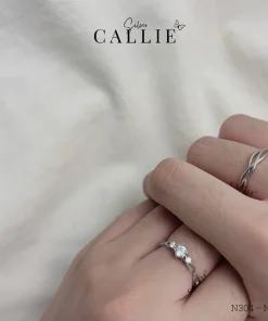 Alternative view of N304-N305 - Nhẫn bạc đôi Callie Silver free size