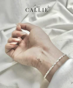 Alternative view of VT140 - Vòng tay bạc Callie Silver vòng dẻo hai sợi đan nhau