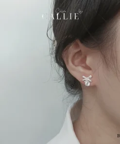 Alternative view of BT189 - Bông tai bạc Callie Silver nơ đính đá