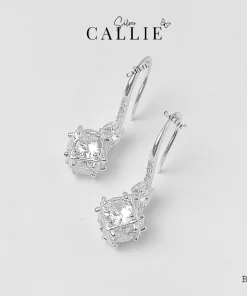 BT192 - Bông tai bạc Callie Silver bông tuyết tòn