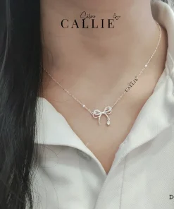 Alternative view of DC210 - Dây chuyền bạc Callie Silver nơ đính đá