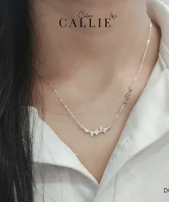 Alternative view of DC223 - Dây chuyền bạc Callie Silver hoa