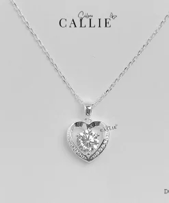 DC228 - DÂY CHUYỀN BẠC CALLIE SILVER TRÁI TIM VIÊN CHỦ
