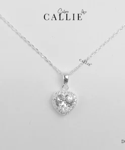 DC229 - DÂY CHUYỀN BẠC CALLIE SILVER ĐÍNH ĐÁ TRÁI TIM