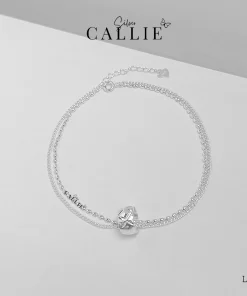 LT146 - Lắc tay bạc Callie Silver 2 dây mặt bánh xe