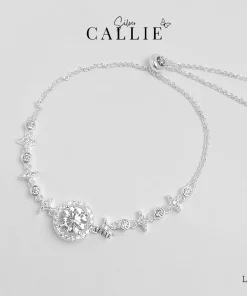 LT154 - LẮC TAY BẠC CALLIE SILVER LẤP LÁNH DÂY RÚT