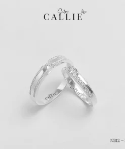 N312 - N313 Nhẫn bạc đôi Callie Silver đính đá nửa hàng