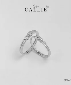N324 - N325: Nhẫn bạc đôi Callie Silver xoắn nơ free size