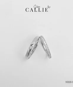 N329 - N330: Nhẫn bạc đôi Callie Silver đính đá free size