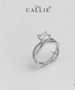 N342 - NHẪN BẠC CALLIE SILVER XOẮN ĐÁ MOISSANITE