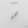 N344 - NHẪN BẠC CALLIE SILVER 1 VIÊN CHỦ ĐÁ HAI BÊN