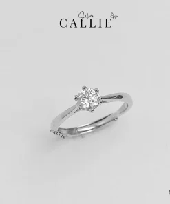 N345 - NHẪN BẠC CALLIE SILVER 1 VIÊN CHỦ ĐÁ MOISSANITE