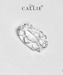 N348 - Nhẫn bạc Callie Silver trái tim free size
