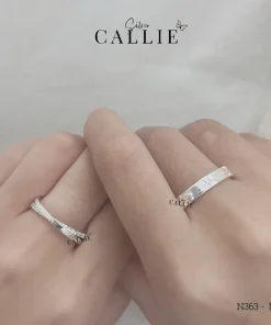 Alternative view of N363 - N364: Nhẫn bạc đôi thiết kế Callie Silver Quân Đội