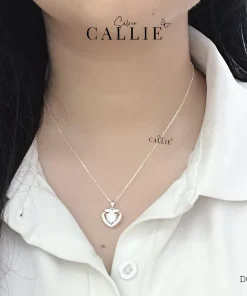 Alternative view of DC228 - DÂY CHUYỀN BẠC CALLIE SILVER TRÁI TIM VIÊN CHỦ