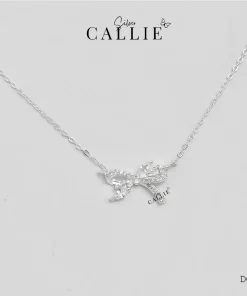 DC232 - Dây chuyền bạc Callie Silver nơ đính đá