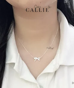Alternative view of DC232 - Dây chuyền bạc Callie Silver nơ đính đá