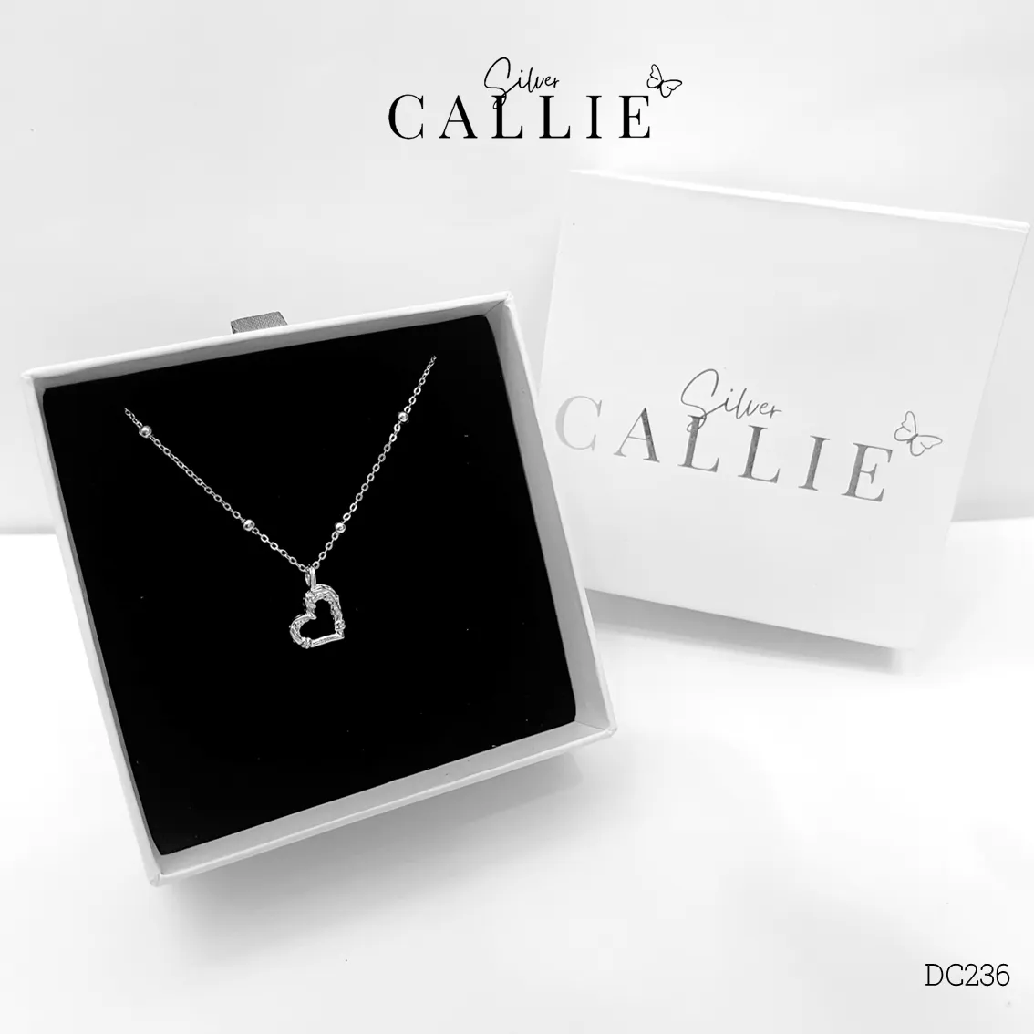 DC236 - Dây chuyền bạc Callie Silver mặt trái tim dây bi - Image 9