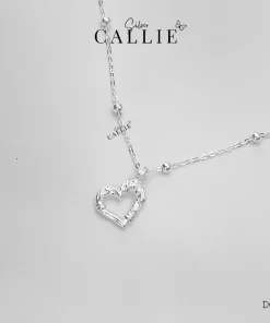 DC236 - Dây chuyền bạc Callie Silver mặt trái tim dây bi