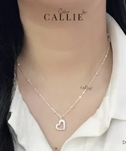 Alternative view of DC236 - Dây chuyền bạc Callie Silver mặt trái tim dây bi