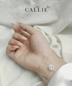 Alternative view of LT153 - LẮC TAY BẠC CALLIE SILVER ĐÍNH ĐÁ DÂY RÚT