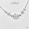 LT157 - LẮC TAY BẠC CALLIE SILVER TIM TRẮNG DÂY RÚT
