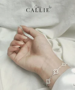 Alternative view of LT159 - LẮC TAY BẠC CALLIE SILVER CỎ 4 LÁ RỖNG
