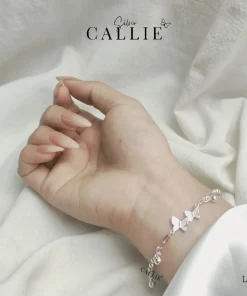Alternative view of LT160 - LẮC TAY CALLIE SILVER BƯƠM BƯỚM VÀ BI