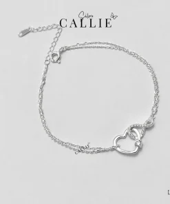 LT161 - LẮC TAY BẠC CALLIE SILVER TRÁI TIM VÔ CỰC