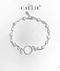 LT162 - LẮC TAY BẠC CALLIE SILVER VÒNG TRÒN DÂY LÁ