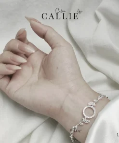 Alternative view of LT162 - LẮC TAY BẠC CALLIE SILVER VÒNG TRÒN DÂY LÁ