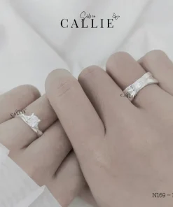 Alternative view of N169 - N170 - Nhẫn đôi Callie Silver thiết kế
