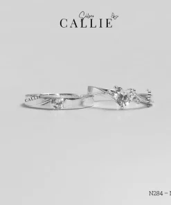 N284 – N374: Nhẫn Bạc Đôi Thiết Kế Callie Silver