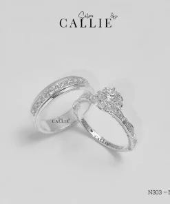 N303 – N309: Nhẫn Bạc Đôi Thiết Kế Callie Silver