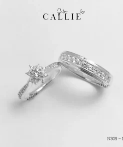 N309 – N375: Nhẫn Bạc Đôi Thiết Kế Callie Silver
