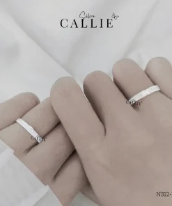 Alternative view of N312 - N313 Nhẫn bạc đôi Callie Silver đính đá nửa hàng