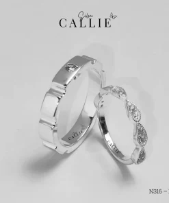 N316 - N317: Nhẫn đôi bạc thiết kế Callie Silver
