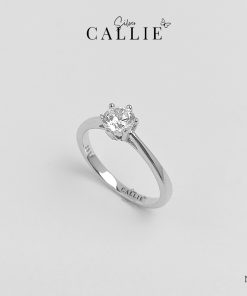 N340 - NHẪN BẠC CALLIE SILVER 1 VIÊN CHỦ