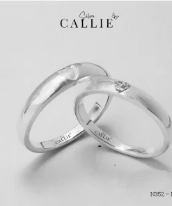 N352 - N353: Nhẫn bạc thiết kế Callie Silver trái tim đính đá