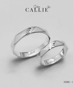 N356 - N357: Nhẫn bạc thiết kế Callie Silver đa giác đá chéo