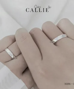 Alternative view of N356 - N357: Nhẫn bạc thiết kế Callie Silver đa giác đá chéo