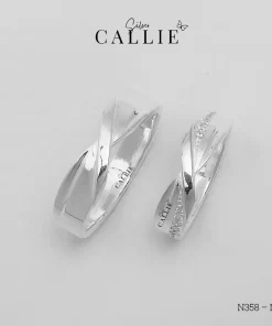N358 - N359: Nhẫn bạc thiết kế Callie Silver đính đá chéo