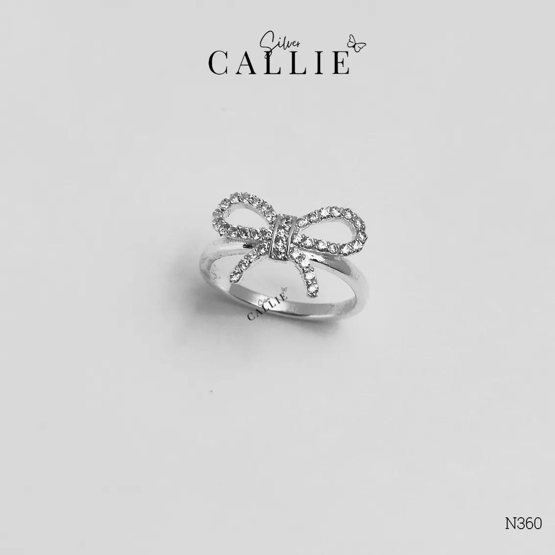 N360 - Nhẫn bạc thiết kế Callie Silver hình nơ - Image 2