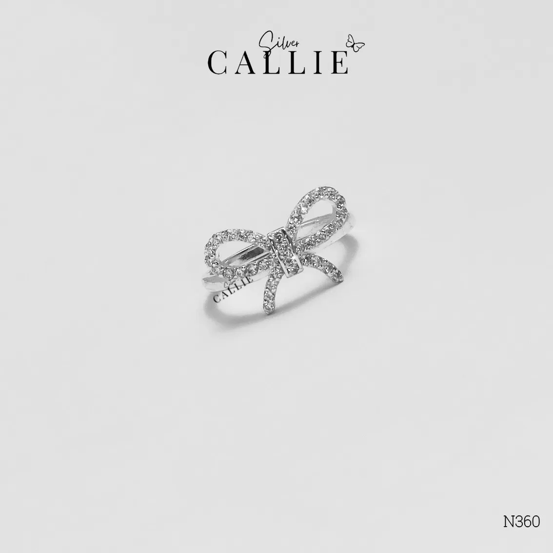 N360 - Nhẫn bạc thiết kế Callie Silver hình nơ