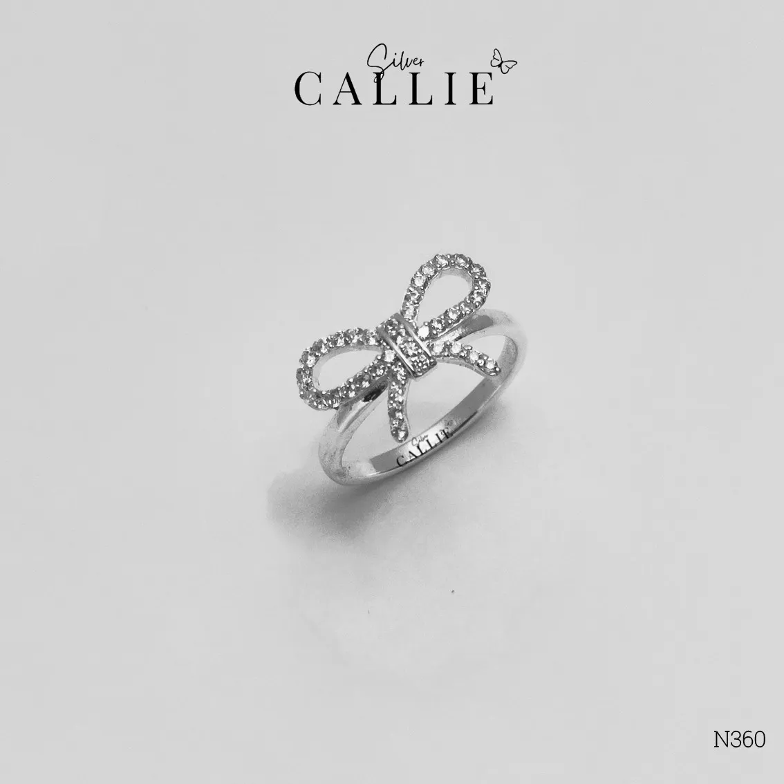 N360 - Nhẫn bạc thiết kế Callie Silver hình nơ - Image 5