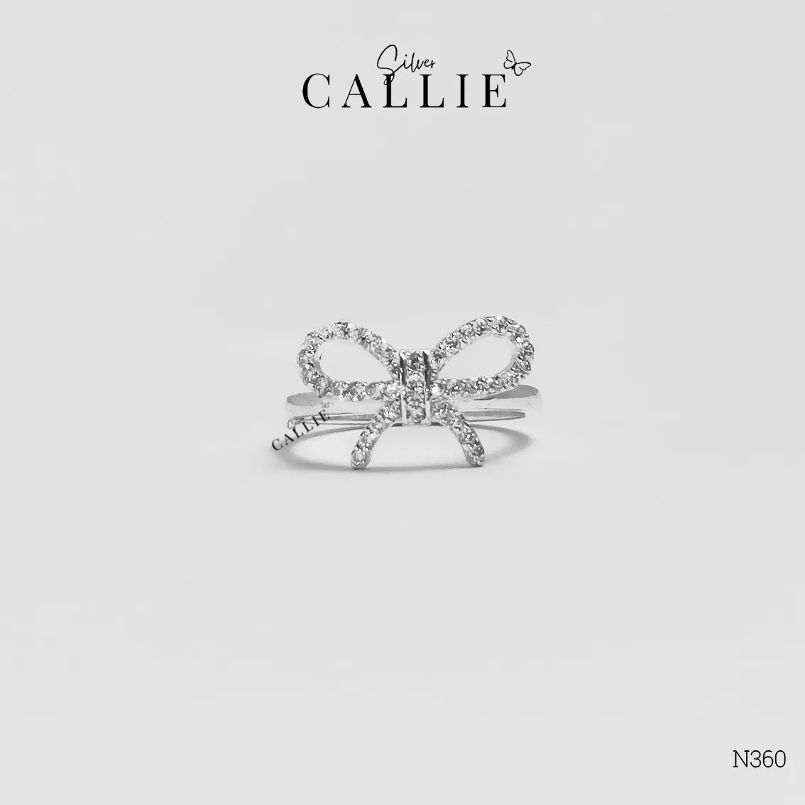 N360 - Nhẫn bạc thiết kế Callie Silver hình nơ - Image 6